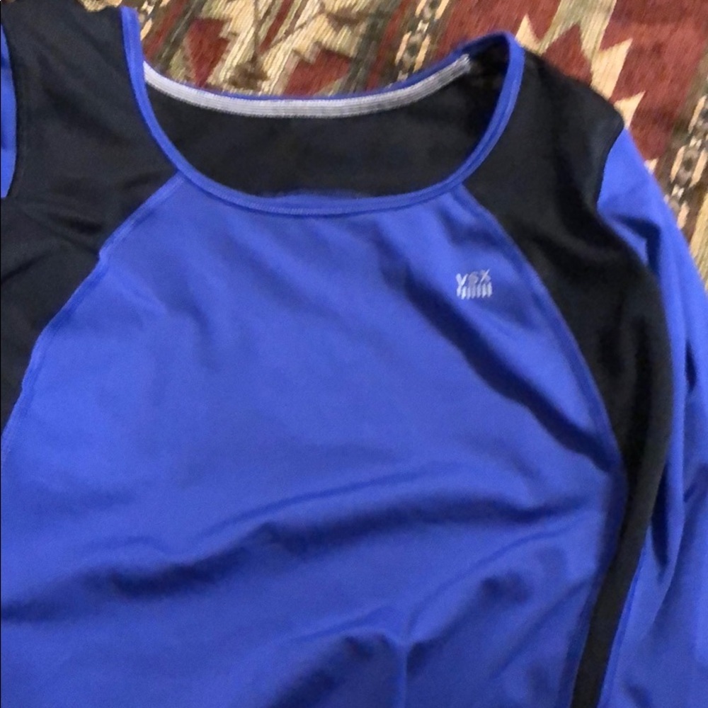 Blue and black long sleeve Victoria sport top